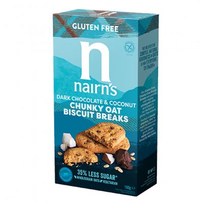 Nairn's Biscuits Breaks Chunky Oats, Dark Chocolate & Coconut