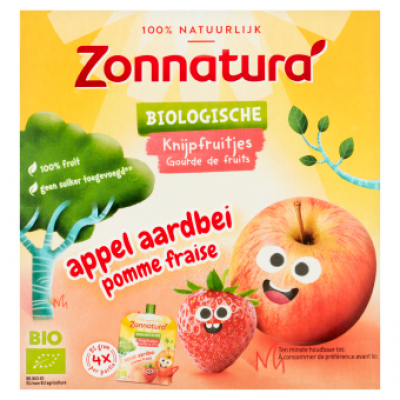 Zonnatura Knijpfruit Appel Aardbei 