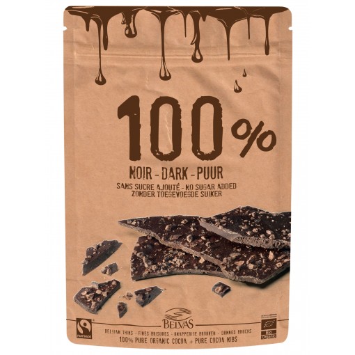 Chocoladebrokken 100% Puur van Belvas