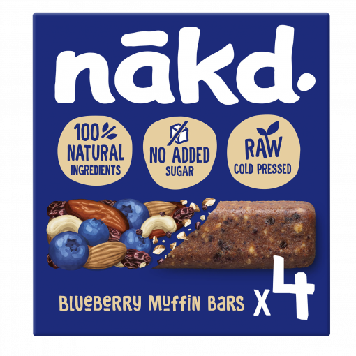 4-pack Blueberry Muffin Bar van Nakd