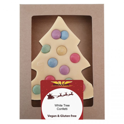 Vegan Chocolade Kerstboom Confetti Wit van Bonvita