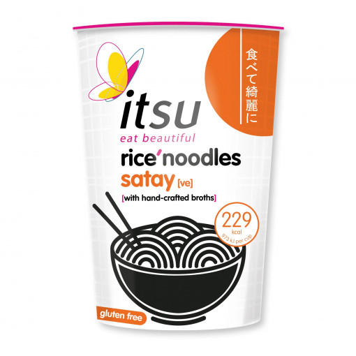 Satay Rice Noodles Cup van Itsu