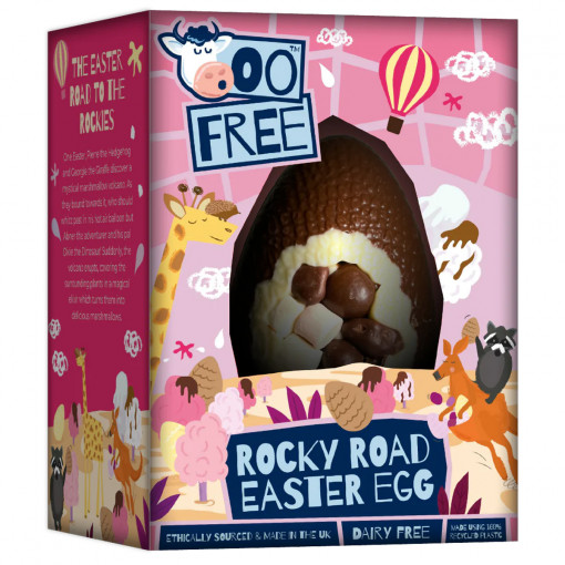 Vegan Chocolade Paasei Rocky Road Eggsplosion van Moo Free
