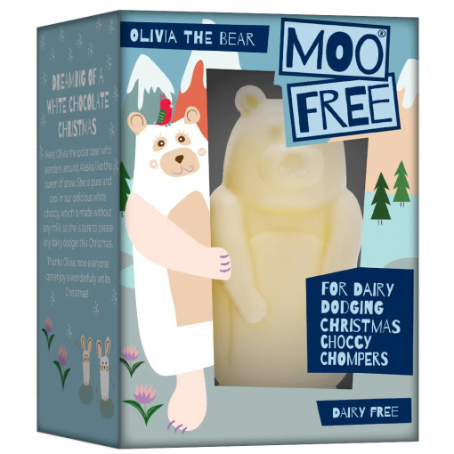 Vegan Witte Kerst Chocolade Beer van Moo Free