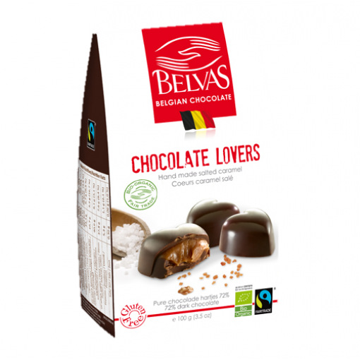 Belvas Pure Chocolade Hartjes Karamel