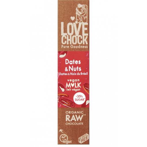Lovechock Vegan Milk Chocoladereep Dates & Nuts