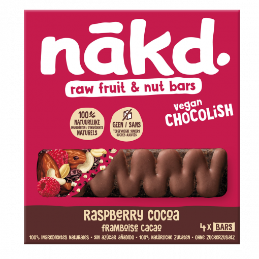 Nakd 4-pack Raspberry Chocolish