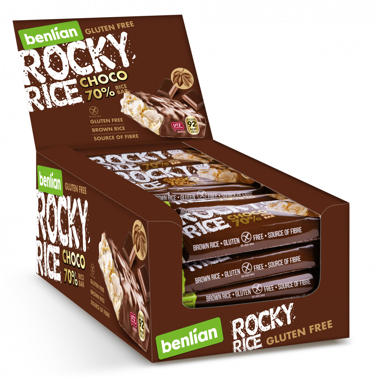 Rocky Rice Choco 70% Bar (Doos - 20 stuks)